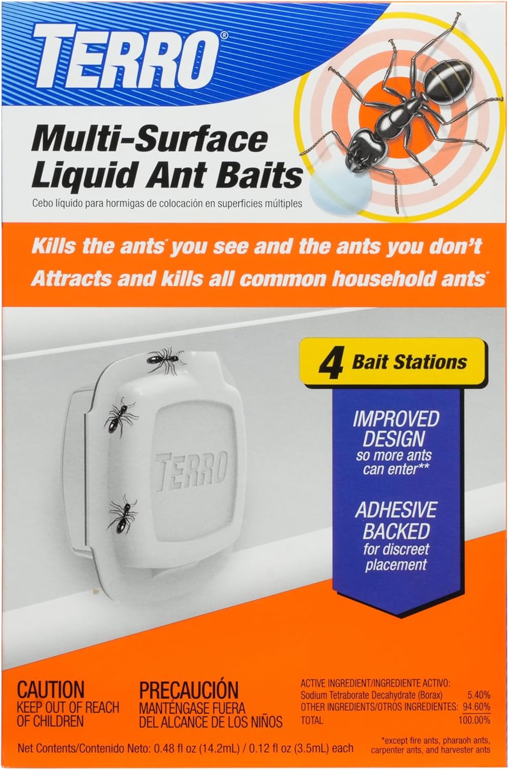 TERRO Indoor Ant Baits - Discreet Adhesive Strips for Effective Trapping - 4 Pack