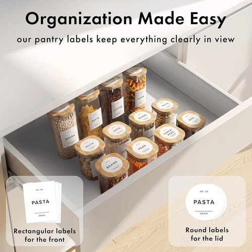 EDELHAUS Glass Storage Containers - Airtight 12-Pack with Bamboo Lids | Stackable Kitchen Canisters (4x 30 oz, 8x 17 oz)