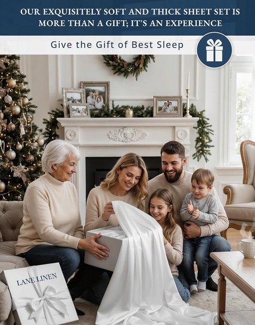 100% Egyptian Cotton Sheets King Size - Ultra-Soft & Breathable 4-Piece Set with Deep Pockets | Luxurious White Sateen Weave