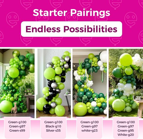 Bezente 36-Inch Lime Green Giant Balloons - 8 Pack Jumbo Round Latex Balloons for Birthday & Jungle Party Decor