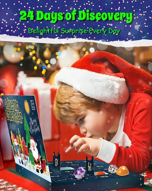 Crystal Advent Calendar 2025, Rock Gemstone Advent Calendar 2025 Adult, Kids, Boys, Girls, Teen Girls, Women, 24 Days of Surprise Crystals and Gems Rocks Healing Stone Collection