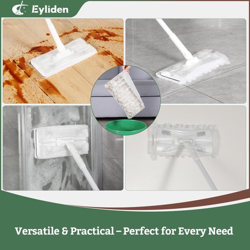 Eyliden Dust Mop, Sweeping & Mopping Kit | 58" Extended Long Handle, 36 Disposable Dry Cloths, Multi Surface Sweeper Mops for Floor Cleaning (White)