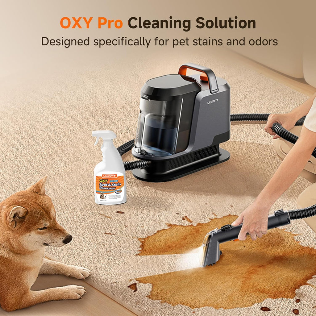 Uwant Portable Carpet Cleaner - 18Kpa Deep Cleaning Machine for Cars & Pets | Includes Self-Cleaning Set