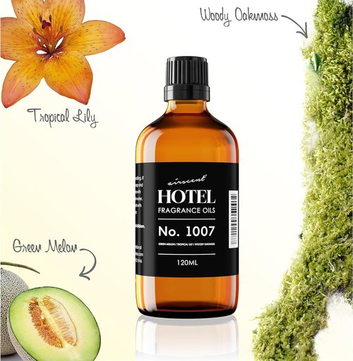 AirScent Hotel Diffuser Oil No. 1007 - Green Melon & Tropical Lily - Premium Fragrance Oil for Ultrasonic Diffusers | 10 mL Bottle