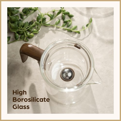 WOLTBLOOM Enchanti Tea Pot - Modern Glass Infuser Teapot - Water Separation Magic Teapot with Heat-Resistant Handle - Elegant Gift Box & Writable Card - Perfect for Loose Leaf Tea - 600 ML (20oz)
