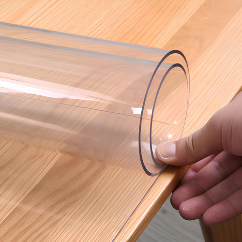 HoSwag 42"X78"Crystal PVC Table Cover Protector, Waterproof PVC Tablecloth, 2MM Thickened Protector for Table, Desk, Coffee Table, Workbench,Dresser, TV Stand, Counter