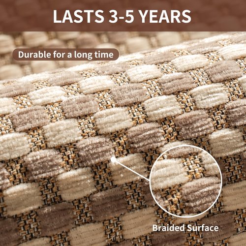 YDKGL Long Kitchen Runner Rugs Kitchen Mat Non Slip Washable, Super Absorbent Soft Chenille Braided Kitchen Mats for Floor, Rubber Backing Kitchen Floor Sink Standing Mat, Easy Clean, Brown 24"x71"