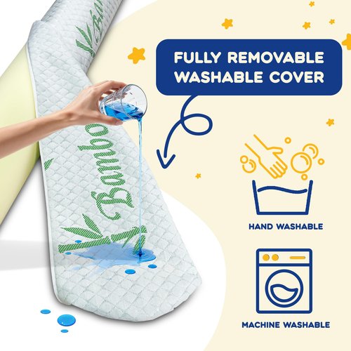 LVYSHOW Waterproof Bed Bumper for Toddler, Soft Baby Foam Rail for Full, Queen, Twin, King Size Bed, Green, 1 Pack
