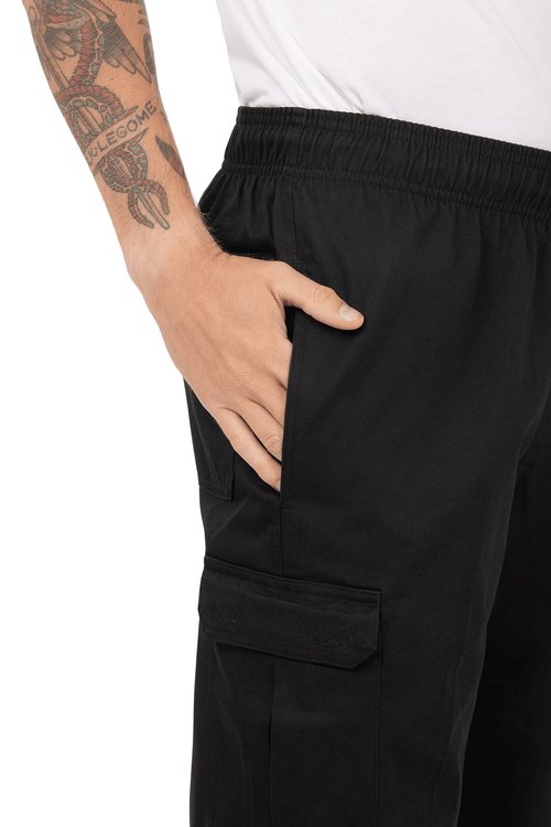 Chef Works Men's Cargo Chef Pants, Black, Small