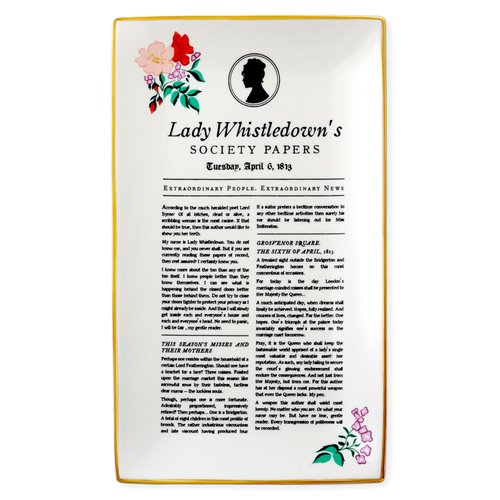 Hallmark Bridgerton Trinket Dish (Lady Whistledown's Society Papers) Gift for Fans, Moms, Daughters, Christmas, Mother's Day, Galentine's Day
