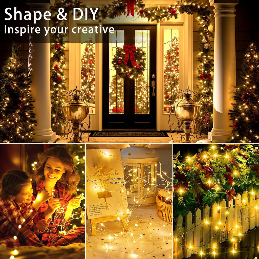 VOOKRY 30 LED Fairy Lights - 10 ft Battery Operated Mini Silver Wire for DIY Crafts & Wedding Decor