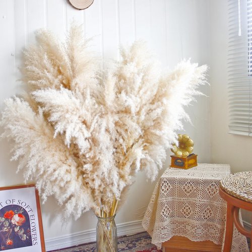 20pcs 40'' Pampas Grass Tall Decor - Pompas Floral, Tall Pampas Grass for Floor Vases, Living Room Floor, Floor Plants, Plumas para, and Grass Wall Decor