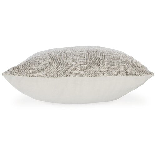 Signature Design by Ashley Carddon Casual 20x20 Inches Striped Throw Pillow with Zipper Closure, White & Light Brown