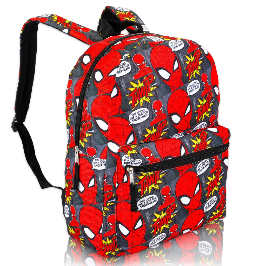 Spiderman Backpack Set - Bundle of 16 Inch Spide-Man School Backpack, Stickers, More | Back to School Supplies for Kids 7-8