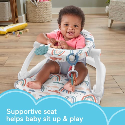 Fisher-Price Sit-Me-Up Floor Seat - Portable Baby Chair with Developmental Toys | Rainbow Showers