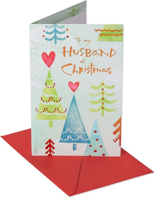 American Greetings Christmas Card - Romantic Holiday Greeting for Husband | I Treasure You Design