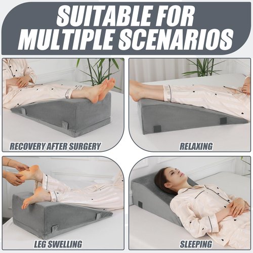 ROYALAY Leg Elevation Pillows for After Surgery, Adjustable Height Knee Surgery Recovery Equipment, Knee Replacement Recovery Aids for Hip Ankle Pain Relief Patent Pending, Double Leg