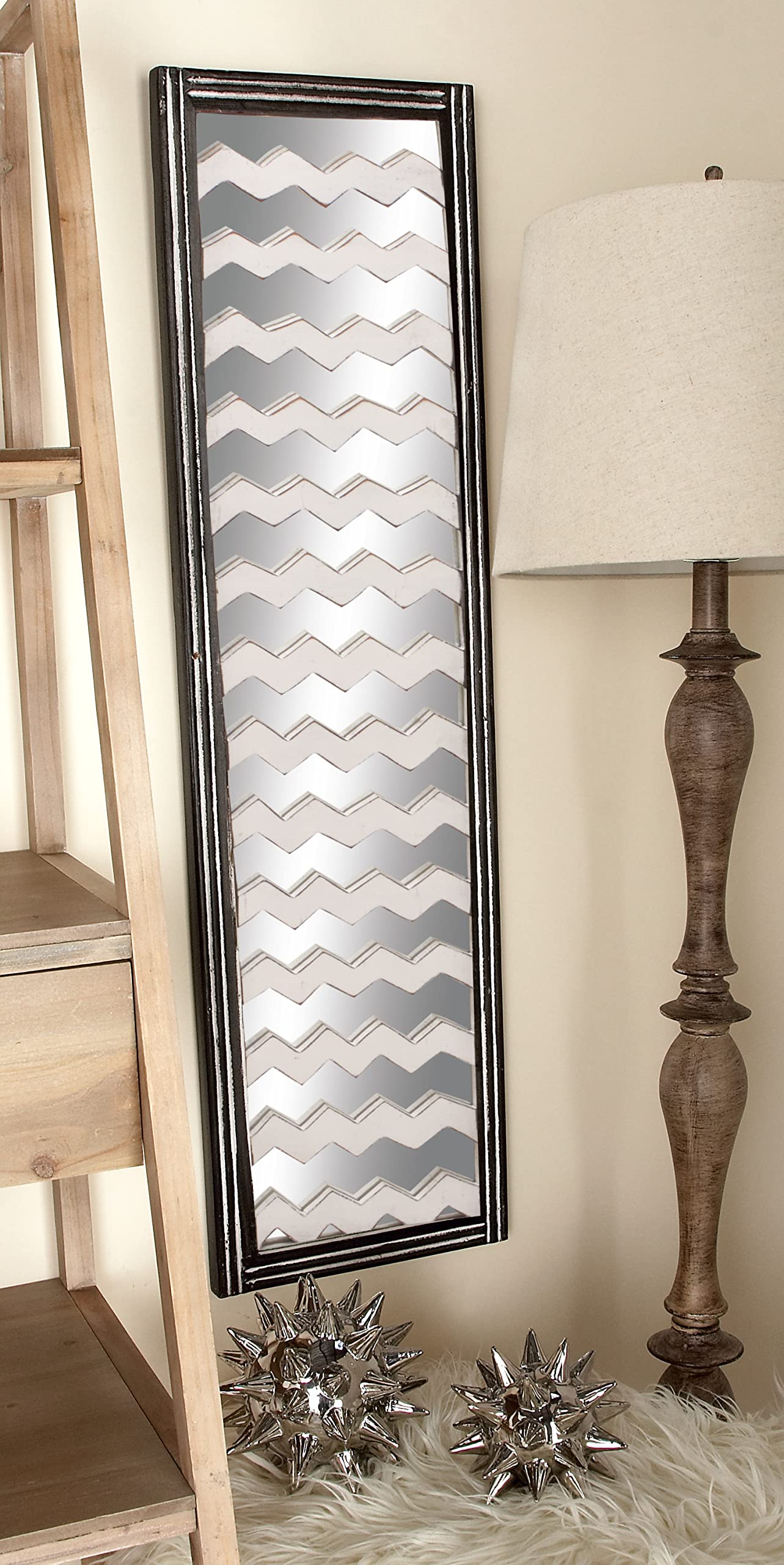 Deco 79 23712 Wood Mirror Wall Panel, 2 Assorted, 12 by 44"