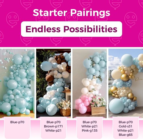 Bezente Dusty Blue Latex Party Balloons - 150 Pack of 5-Inch Matte Helium Balloons for Weddings & Showers