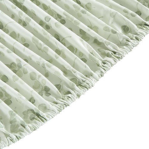 Chezmoi Collection Arbor 4-Piece Floral Bed Sheet Set - Soft Green White Printed Microfiber 14-Inches Deep Pocket Sheets & Pillowcases Set, Queen