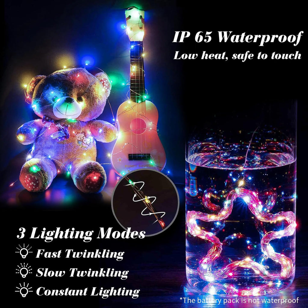 ZGWJ Fairy Lights - 12 Pack Battery Operated 7ft Mini LED String Lights | 3 Modes for DIY Decor