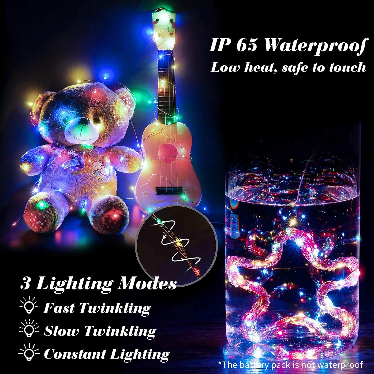ZGWJ Fairy Lights - 12 Pack Battery Operated 7ft Mini LED String Lights | 3 Modes for DIY Decor