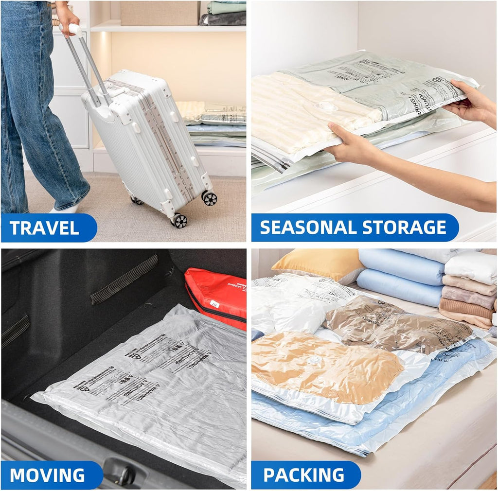 TAILI Jumbo Vacuum Storage Bags - 8 Pack for Comforters & Blankets | Space-Saving 40x31 Inch Bags