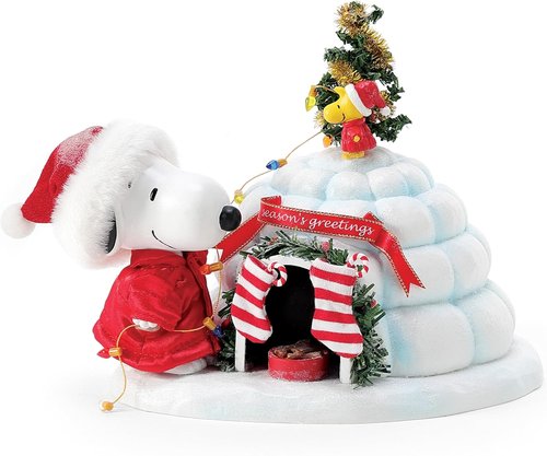 Department 56 Possible Dreams | Snoopy and Woodstock Puffer Igloo Figurine - 7 Inch, Multicolor
