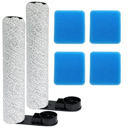 Replacement Parts Kit for EUREKA NEW430BL / JONR ED12 & ED12 LITE Vacuum | 2 Brush Rollers + 4 Washable Foam Filters