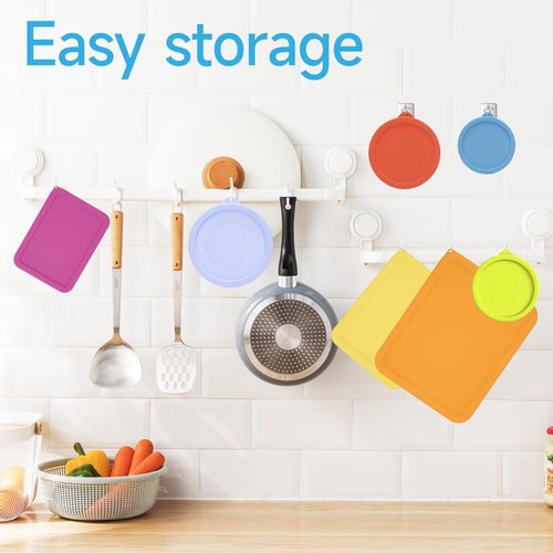 LUVCOSY 1 Cup 2 Cup 3 Cup 4 Cup 6 Cup 7 Cup 11 Cup Round & Rectangle Silicone Storage Cover Lids Replacement for Pyrex Glass Bowls, 7 Pack, Microwave, Dishwasher and Freezer Safe