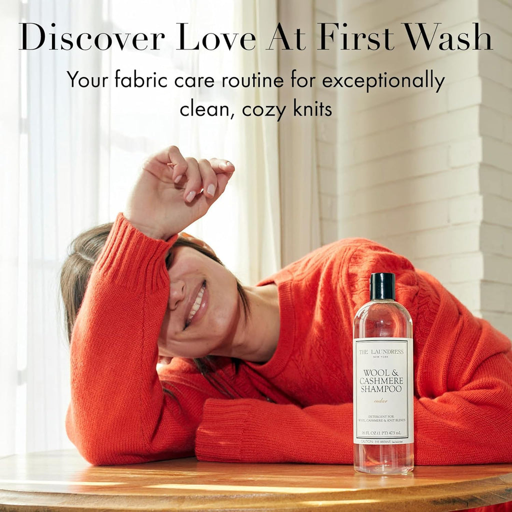 The Laundress Wool & Cashmere Shampoo - Concentrated Liquid Detergent for Delicate Fabrics | Cedar Scent, 31 Loads