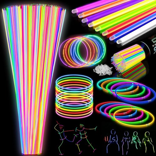 Glow Sticks 100Pcs | 22-Inch Glow In The Dark Party Supplies - 9 Hours of Fun for Kids