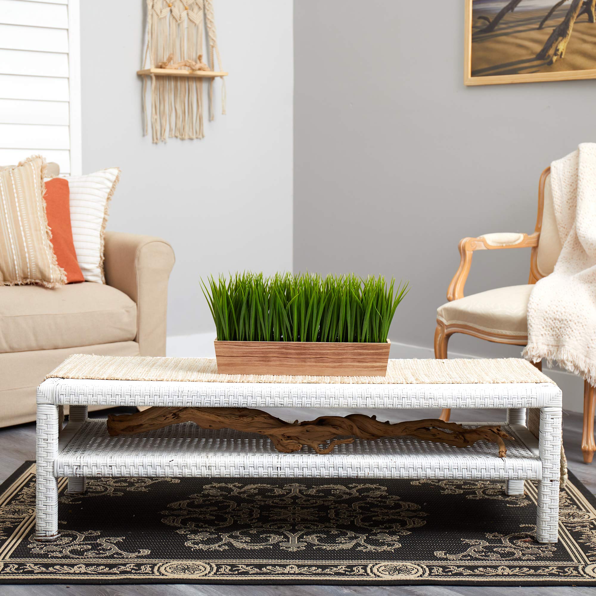 Nearly Natural 20in. Vanilla Grass Artificial Plant in Decorative Planter
