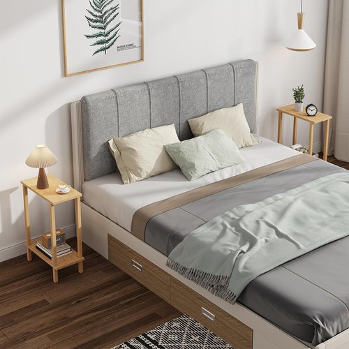 TUTOTAK Small Side Table, Narrow End Table, Skinny Sofa Table, Slim Nightstand, Couch Table, Living Room, Bed Room, Natural TB01BN062