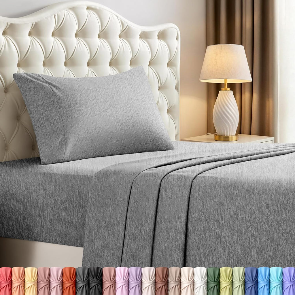 Utopia Bedding Twin Sheet Set - Soft & Breathable Microfiber | 3-Piece Bed Sheets in Heather Grey
