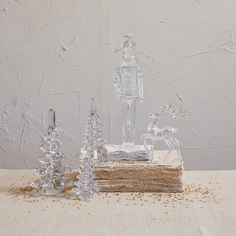 Clear Glass Christmas Tree Decor 3.5" Round x 6.25" H – Mini Tree
