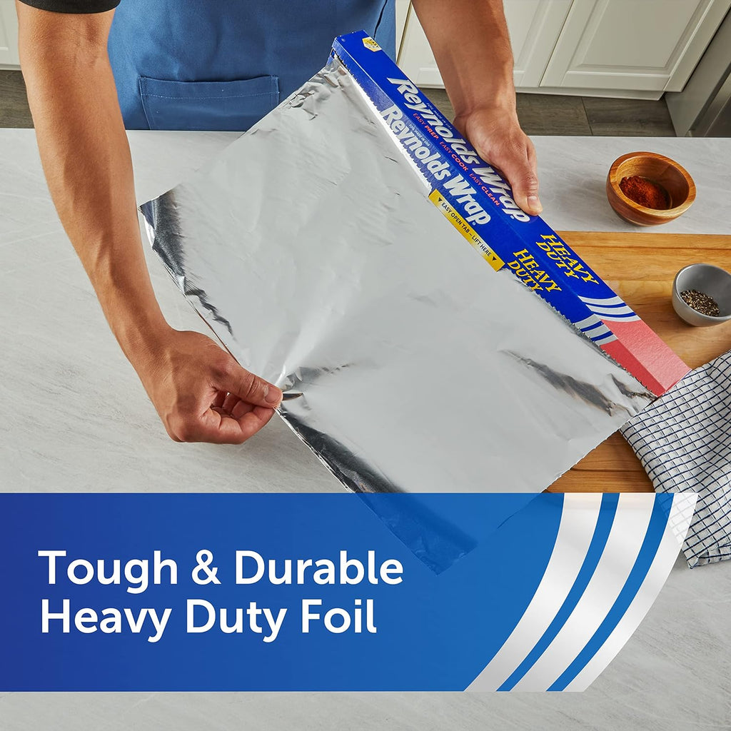 Reynolds Wrap Heavy Duty Aluminum Foil - 18 Inch Width | 75 Square Feet for Ultimate Durability