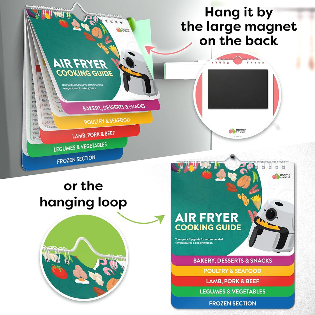 Air Fryer Cheat Sheet Magnets | Essential Cooking Guide for Perfect Air Frying - Kitchen Gadgets for Home Cooks