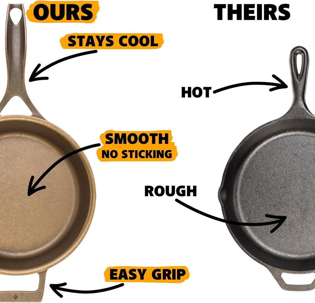 Stargazer 10.5-Inch Cast Iron Skillet - Premium Seasoned Frying Pan for Grilling, Searing & Baking