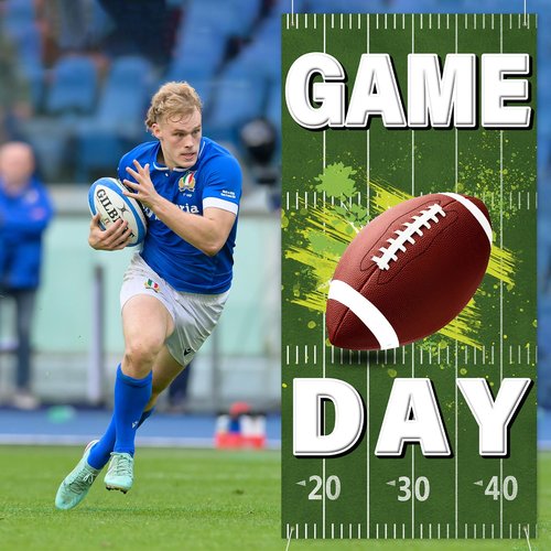 Football Party Door Decorations, Football Door Cover Game Day Banner Backdrop for Party Decorations 2026 (Grass)