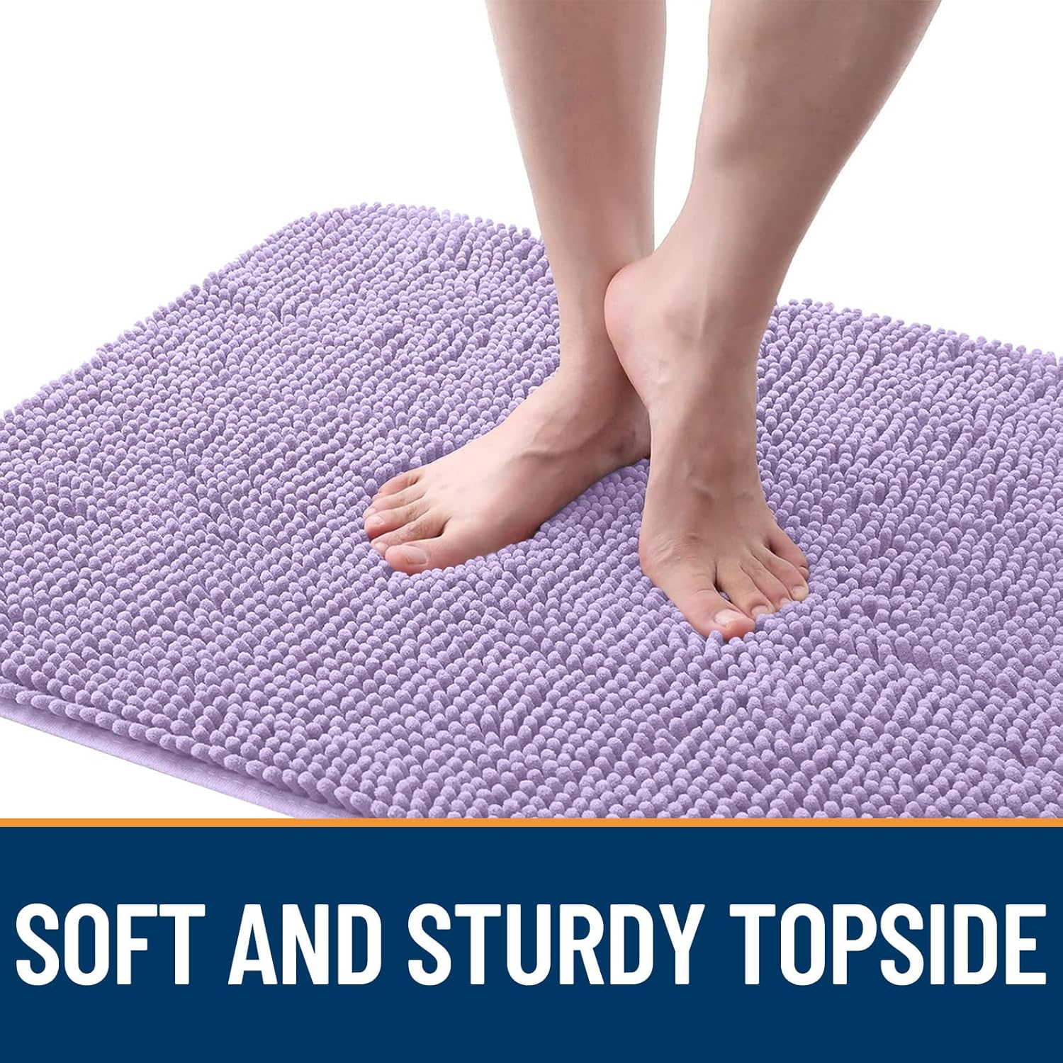 OLANLY Dog Door Mat - Absorbent Non-Slip Washable Doormat for Muddy Paws | 44x24 Inches, Lavender