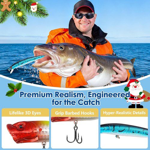 Fishing Advent Calendar 2026 - 24 Days of Fishing Tools & Lures | Perfect Gift for Anglers & Fish Lovers