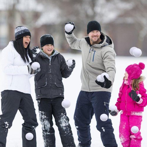 Fake Snowballs 50 Pcs,Snowballs for Kids Indoor,Snow Fight Balls,Soft Artificial Outdoor Snow Balls,Parent Child Throwing Game Christmas Decor Party Supplies,with 50pcs Christmas Stickers