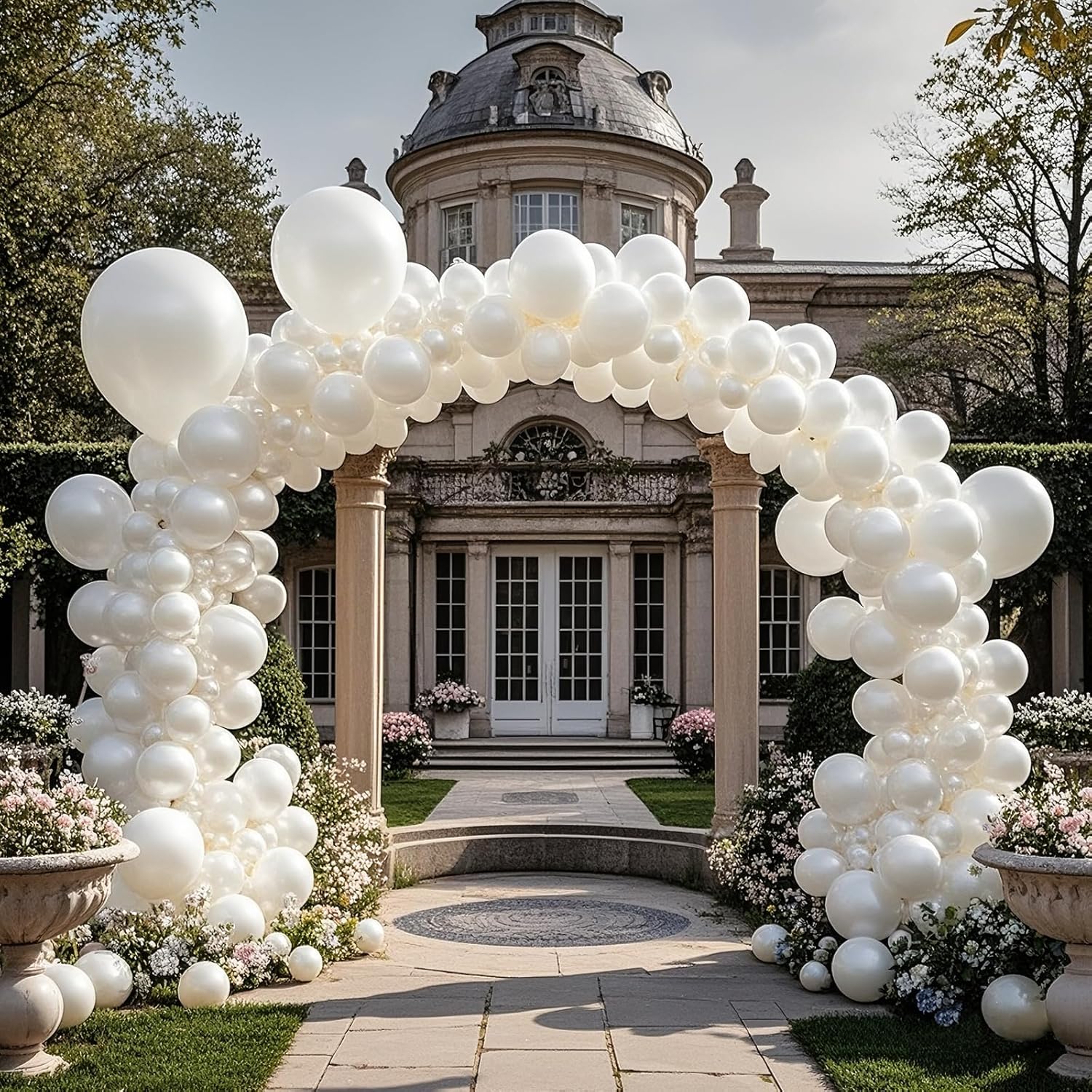 Pearl White Balloons - 12 Inch Latex Party Balloons for Weddings, Engagements & Celebrations