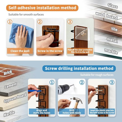 Hat Organizer by [Brand Name] - 2 Pack Baseball Cap Rack with Strong Adhesive | Wall-Mounted Storage for 22 Caps (Brown)