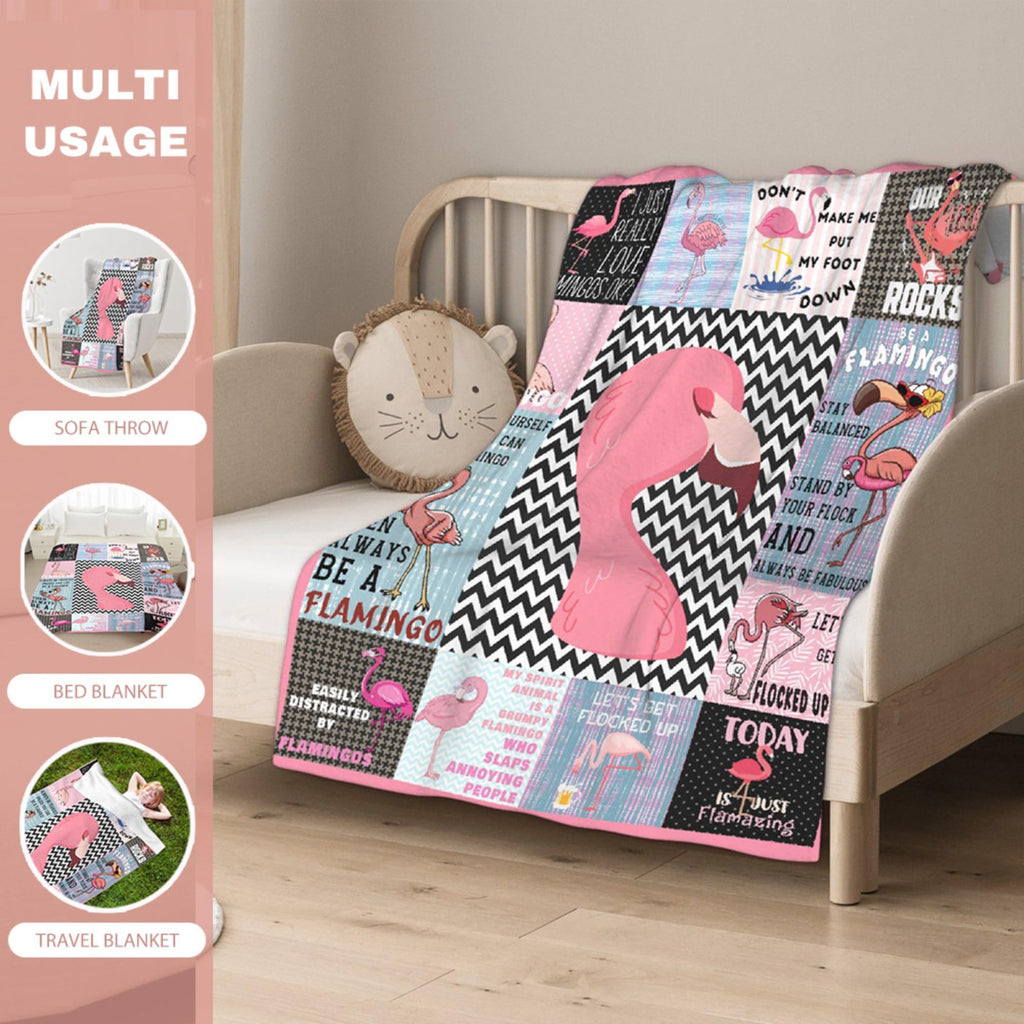 Flamingo Blanket,Pink Flamingo Gifts for Kids Girls Women,Flamingos Lovers,Soft Flannel Flamingoes Throw Blankets for Girls Bedroom Decoraiton,Pink,50 in x 40 in Small for Kid