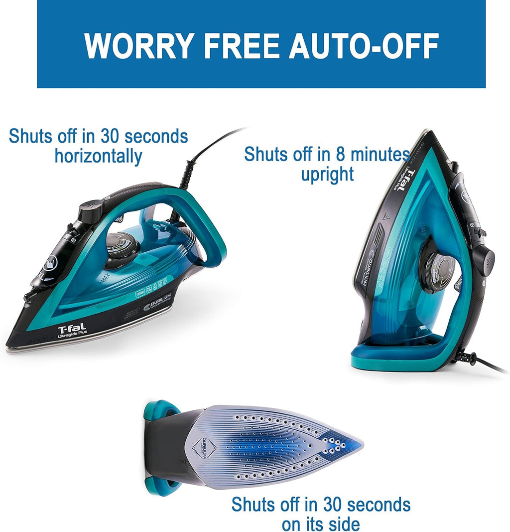 T-Fal Ultraglide Steam Iron - 1800 Watts with Durilium Soleplate, Precision Tip & Auto-Off Feature
