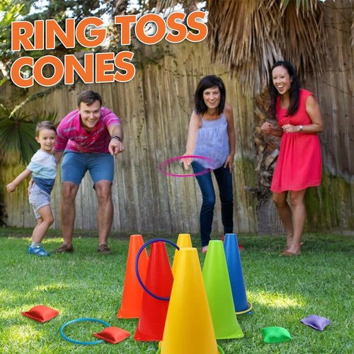 CircleCraft 31 Pcs Ring Toss Game Set - Fun Carnival & Outdoor Activity for Kids and Adults