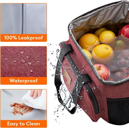 Lifewit Insulated Lunch Bag - Large Soft Cooler Tote for Men & Women | Burgundy 24-Can (15L)