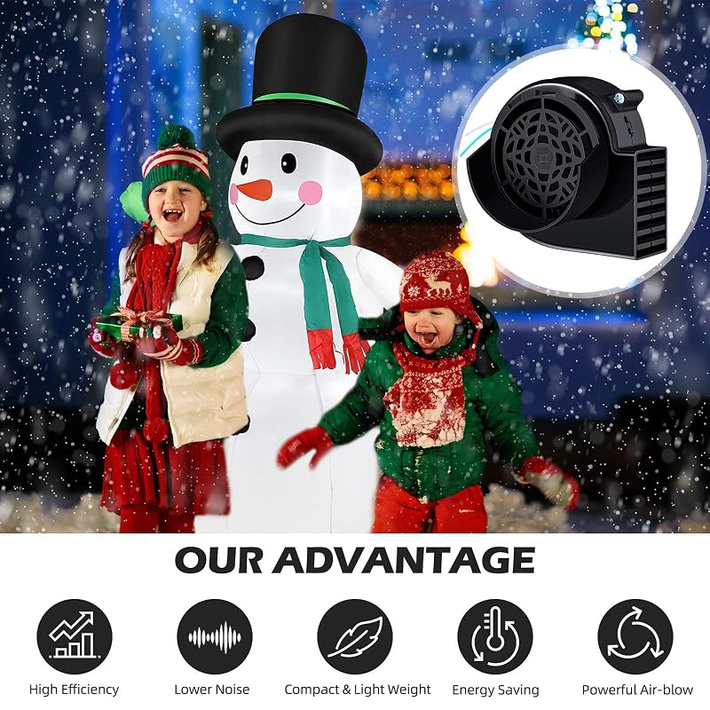 Air Blower for Inflatables with LED Lights – Replacement Motor 8 Pack